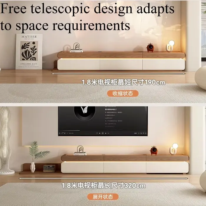 Meuble TV vitrine LED pour divertissement