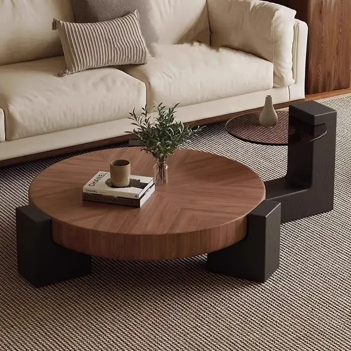 Table Basse ronde Vintage du milieu du siècle Glamour classique rétro