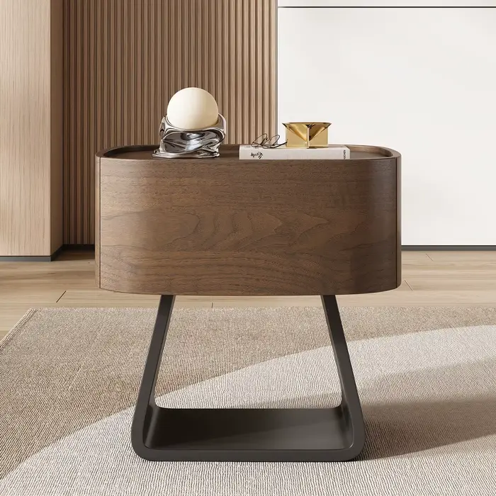 Table de chevet en bois moderne et design noir pour bureau, chambre à coucher et hôtel