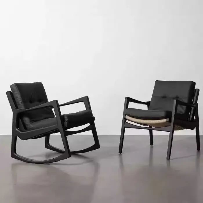 Canapé simple nordique Vintage en bois massif, chaise de loisirs, chambre à coucher, salon, balcon, 
