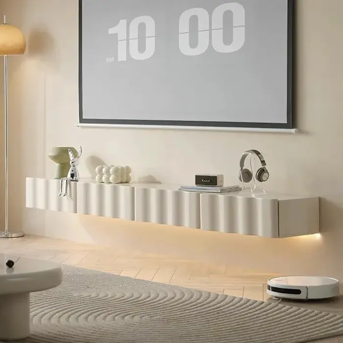 Meuble Tv français Kawaii Design Unique salon ondulé