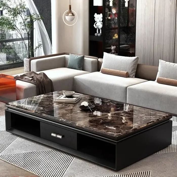Table basse De luxe au sol minimaliste Glam clair