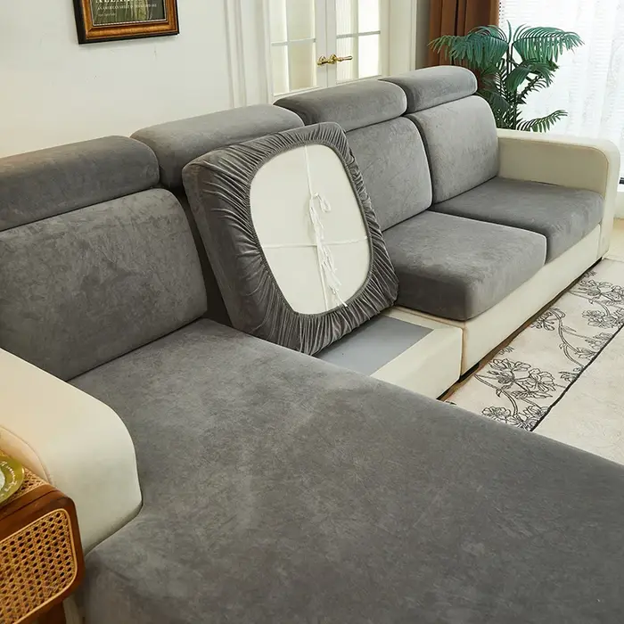 Juste de coussin de canapé en velours extensible, housse de dossier, housse de siège, protecteur de 