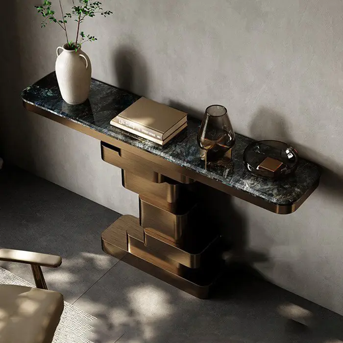 Tables consoles de qualité supérieure, meubles glamour pour l'entrée, console unique pour le salon, 