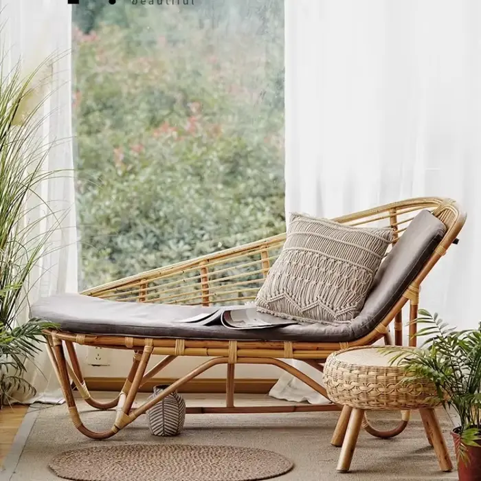 Nordique rotin salon inclinable salon paresseux confortable loisirs chaises canapé Chaise adulte cha