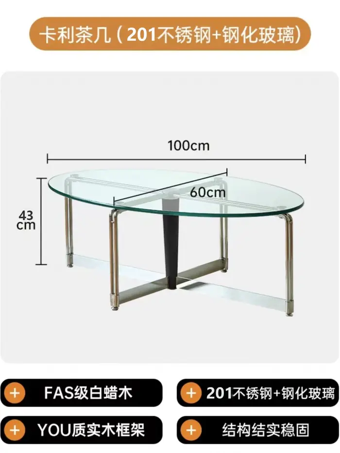 Table Basse minimaliste européenne ovale Glam Table Basse de luxe moderne Salon Table Basse Pour meu