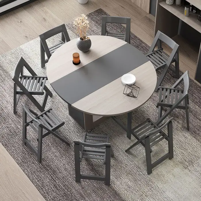 Table à manger ronde multifonctionnelle avec 4 chaises, meubles pliants, yemek masasi, mode