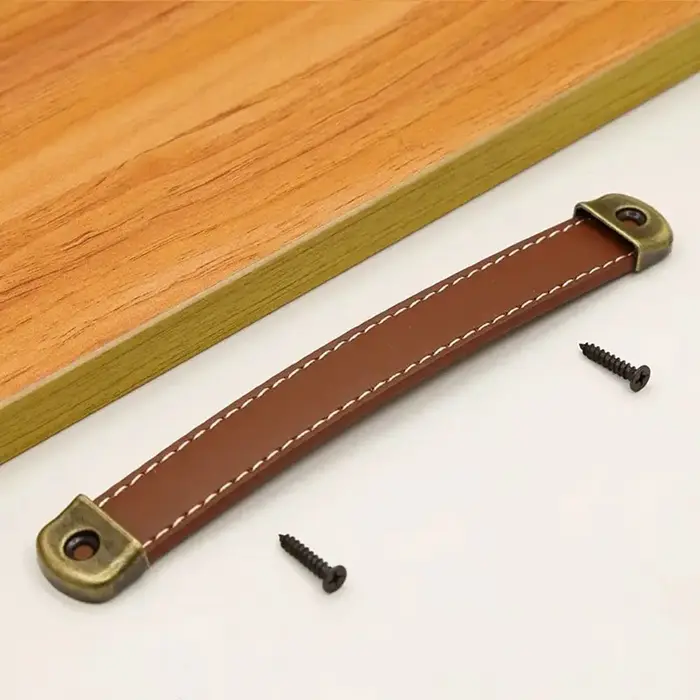 Poignées de meubles en cuir durables universelles avec vis