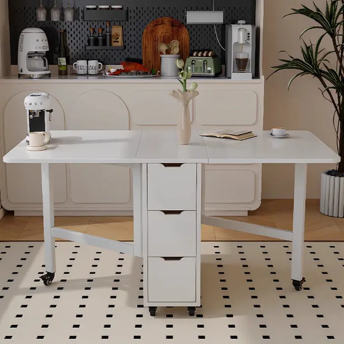 Table à manger d'appartement étanche Design nordique blanc