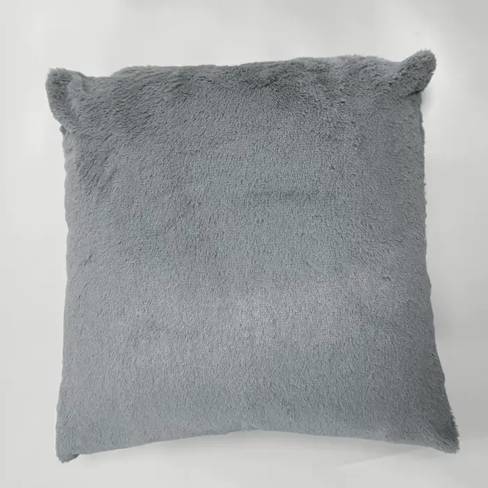 Housse de coussin grise haut de gamme pour canapé, taie d'oreiller en tissu peluche, Simple, pour si