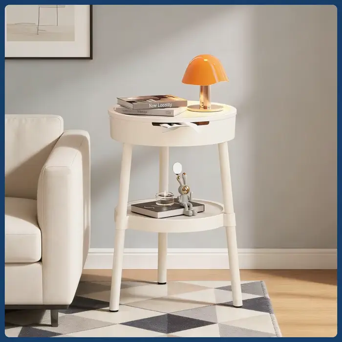 Tables basses rondes blanches