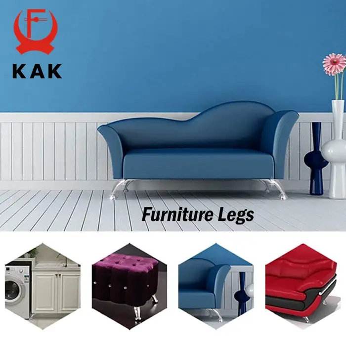 KAK-Pieds de meubles en métal chromé brillant, pieds de table, canapé-lit, remplacement de manucure,