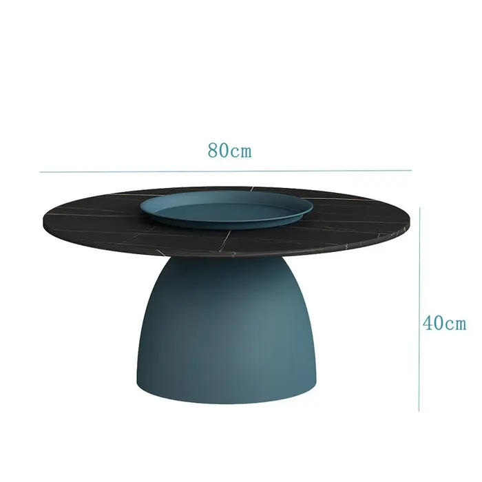 Table basse ronde de luxe, Design moderne italien, dessus en ardoise, peinture dorée, Base métalliqu