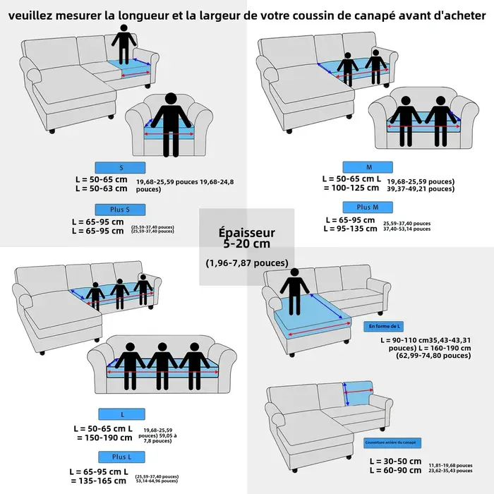 Housse de coussin de canapé élastique pour salon