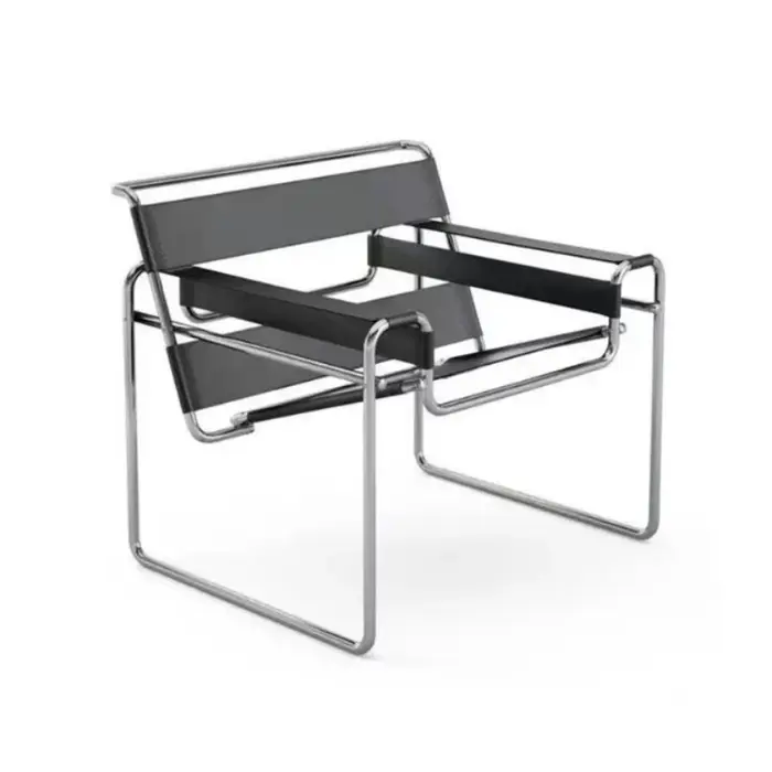 Fauteuil de salon en cuir et maille, style décontracté, pour photos