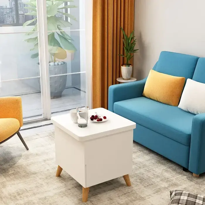 Table basse au design simple, style européen raffiné, de qualité supérieure, avec rangement, glamour