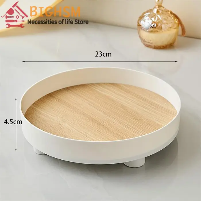 Plateau de rangement rond pour table basse de salon