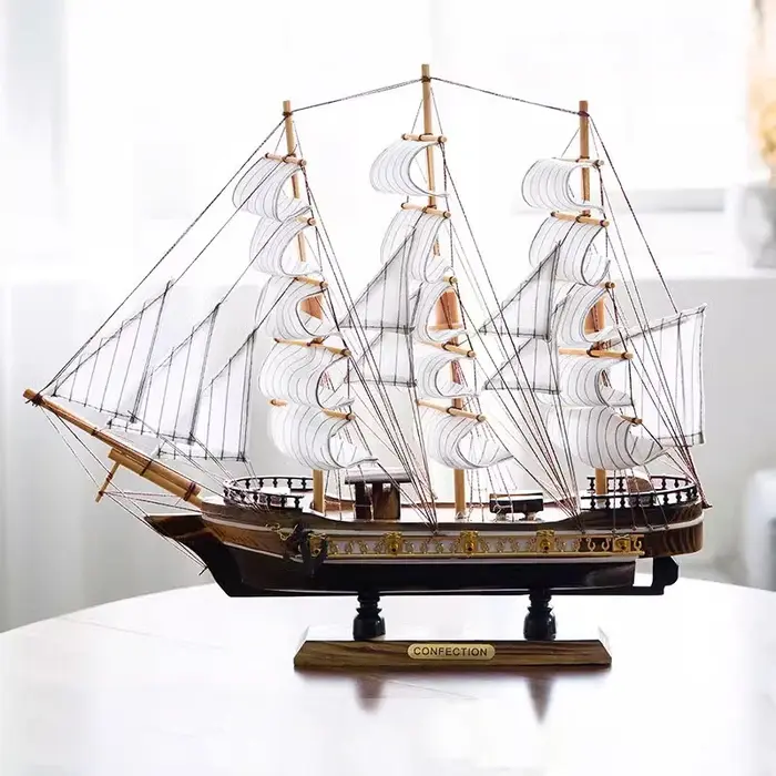 Voilier en bois ornements artisanaux meuble TV