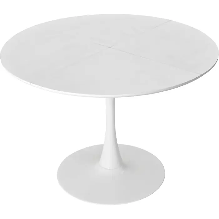 Table à manger ronde blanche de 47 pouces pour 4 5 6 personnes, table tulipe avec plateau étanche en