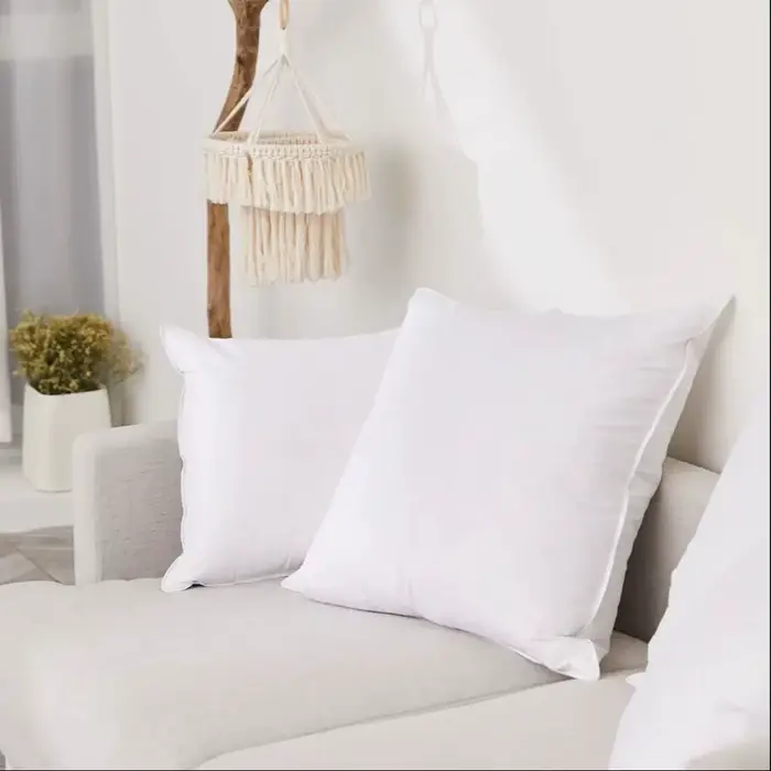 Coussin carré en plumes d'oie 100% coton