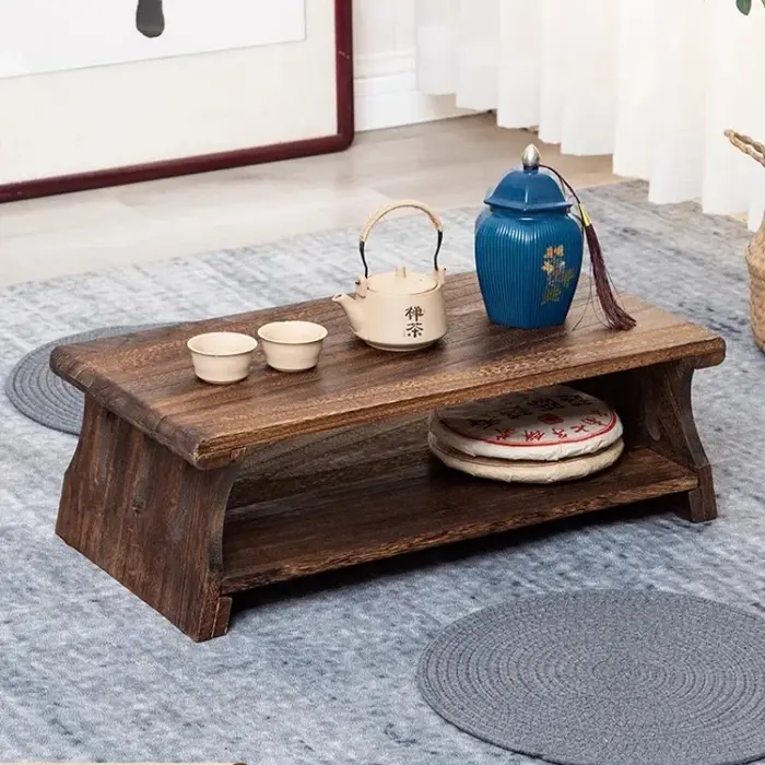 Table à thé japonaise en bois massif