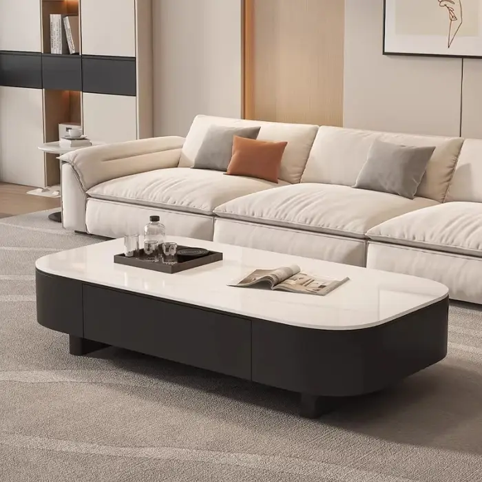 Table basse rectangulaire moderne avec rangement