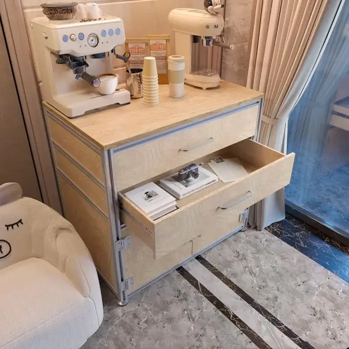 Créez un coin de café curatif à la maison! L'armoire de rangement à vent en bois est trop valieuse