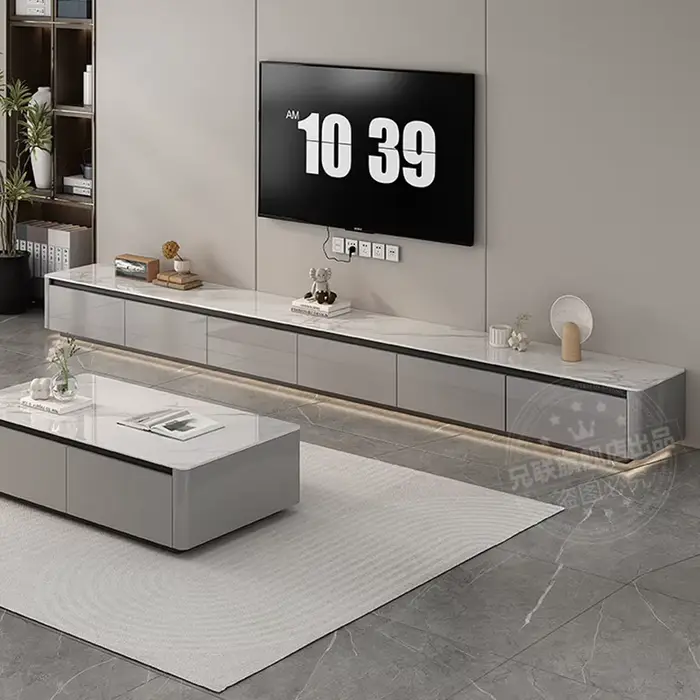 Meubles TV rectangulaires de grande taille, design moderne universel, table TV de luxe, esthétique, 