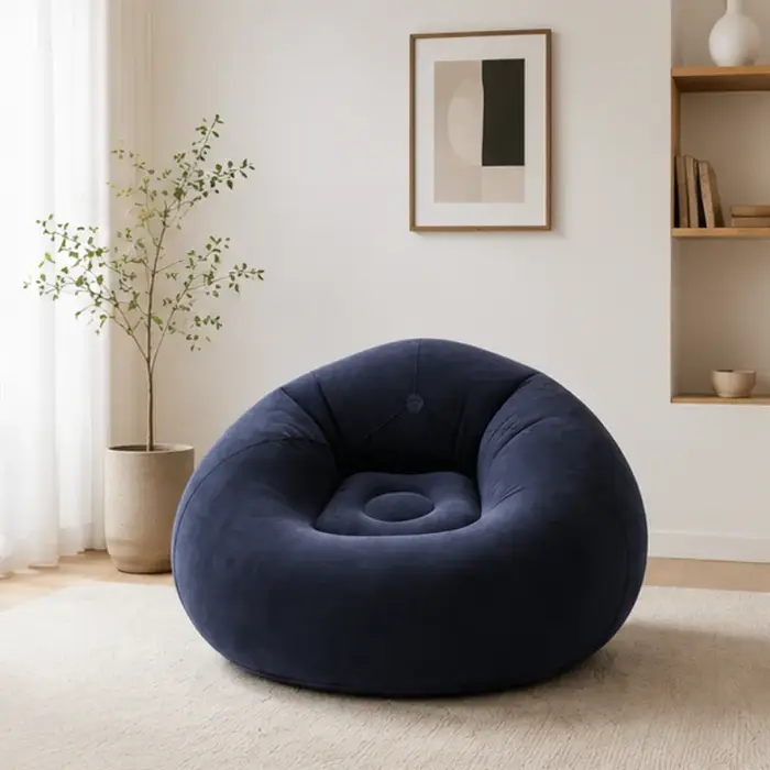 Canapé gonflable individuel confortable, pliable, léger, en PVC, pour la détente familiale en intéri