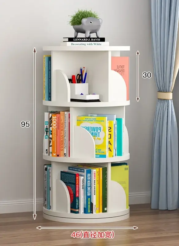 Bibliothèque rotative moderne à 6 niveaux, étagères empilables à 360 degrés, organisateur de bibliot