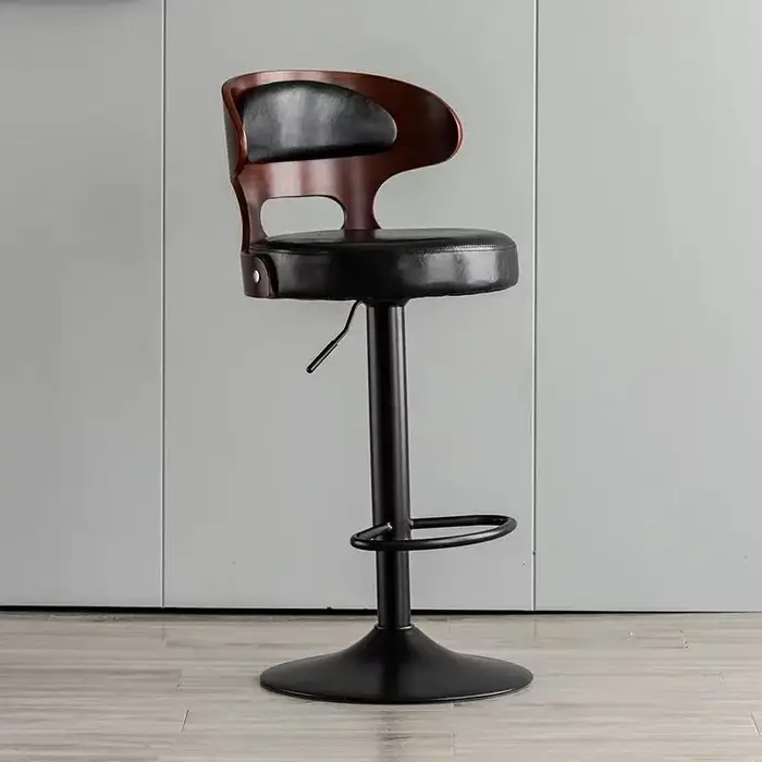 Tabouret de bar moderne de luxe, tabouret de comptoir de cuisine nordique à dossier haut, mobilier d