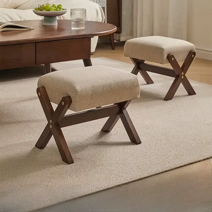 Repose-pieds en bois massif, banc à chaussures doux pour la maison, tabouret de porte, petit banc de