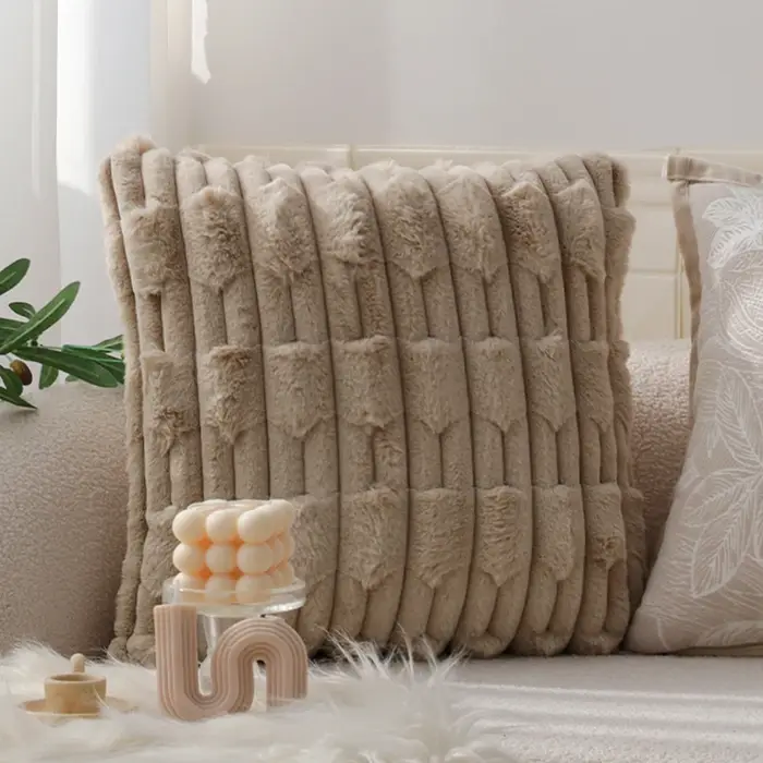 Juste de coussin en peluche douce de style nordique