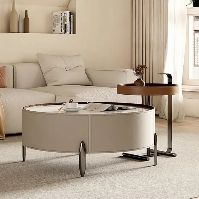 Table basse moderne De luxe tiroirs esthétiques