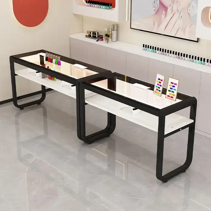 Table à ongles en verre trempé