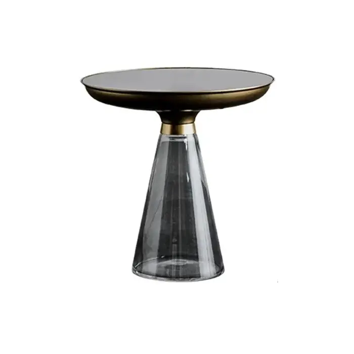 Table basse en verre pour salon, canapé multifonctionnel, petite Table ronde colorée