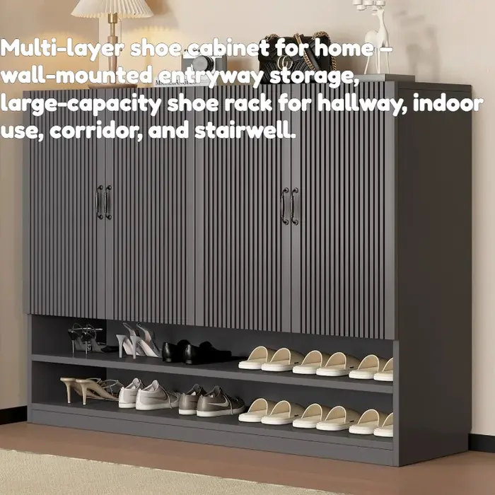 Meubles d'entrée : Armoires à chaussures verticales multi-niveaux multifonctionnelles pour le rangement intérieur du salon