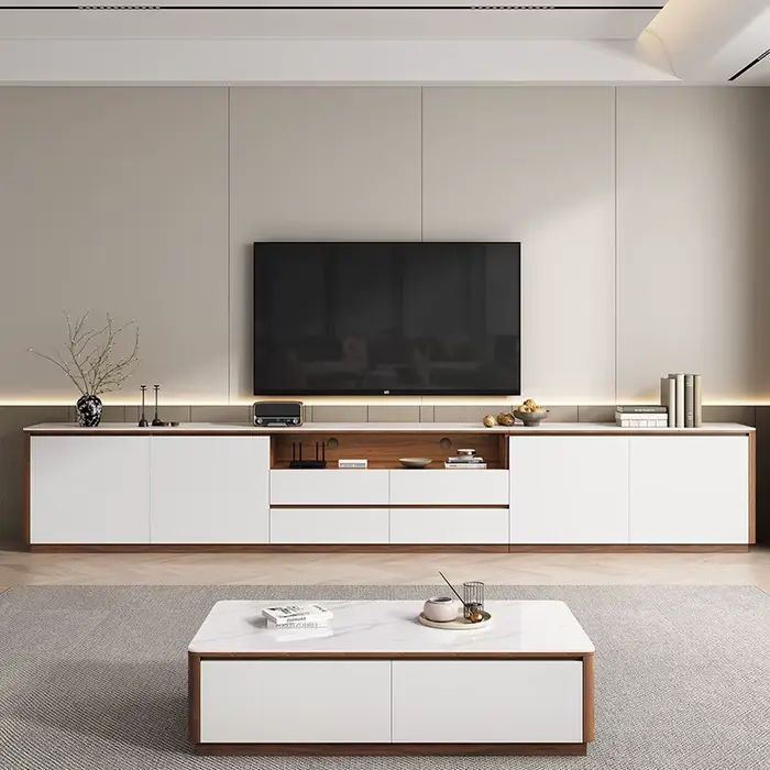Meuble TV moderne avec cadre blanc