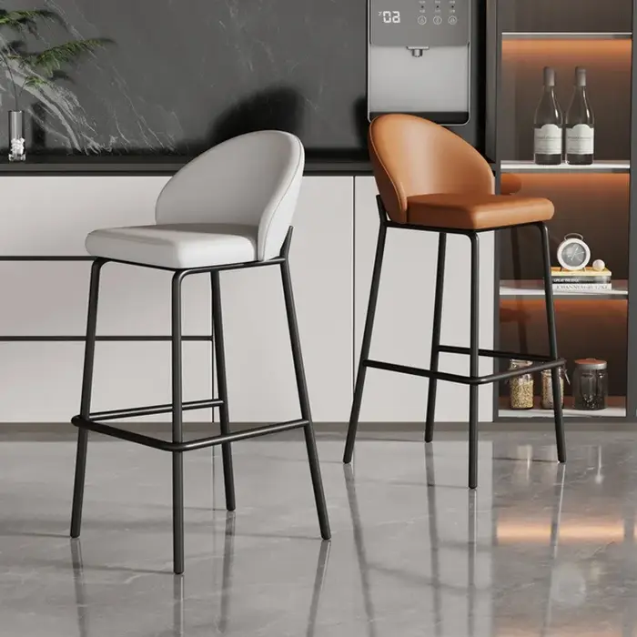 Tabouret de bar minimaliste moderne, chaise haute de comptoir nordique avec repose-pieds, chaise de 