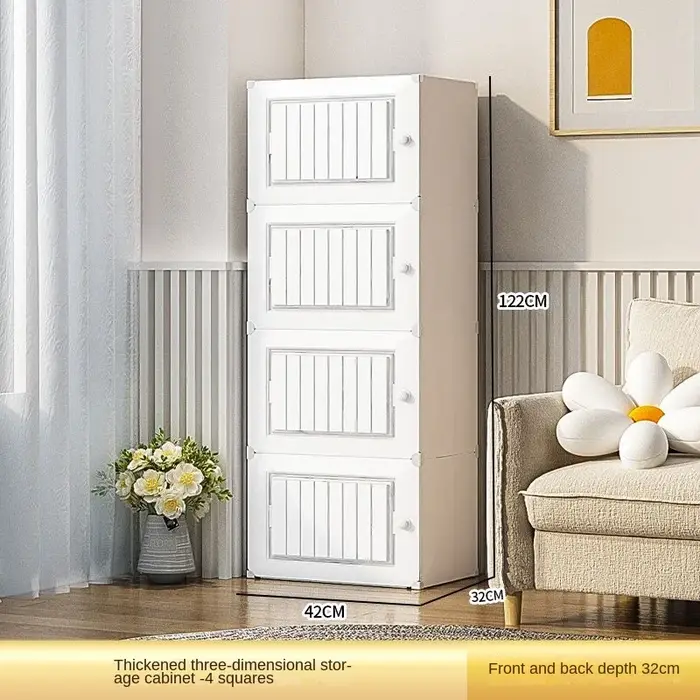 Meuble de Rangement Multicouche en Plastique T1, Étagère Moderne de Grande Capacité, Anti-Poussière,