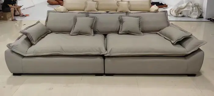 Ensemble de canapé italien minimaliste en simili cuir, Super grand dossier haut avec assise Super pr