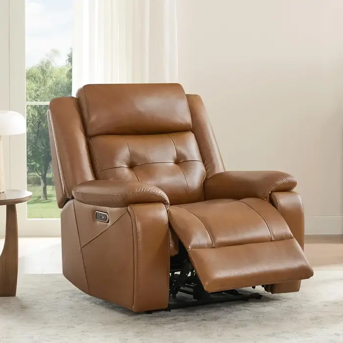 Fauteuil inclinable électrique en cuir véritable pour adultes, fauteuil inclinable mural avec appui-