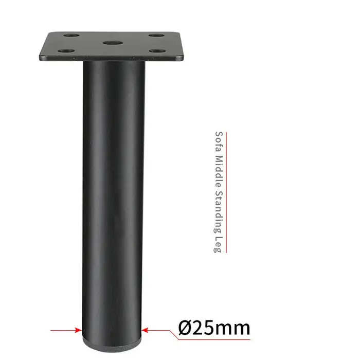 Pieds de meuble rond en métal avec vis