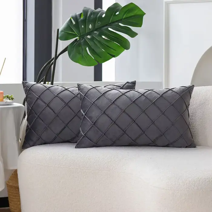 Housse de coussin grise pour canapé salon 30x50