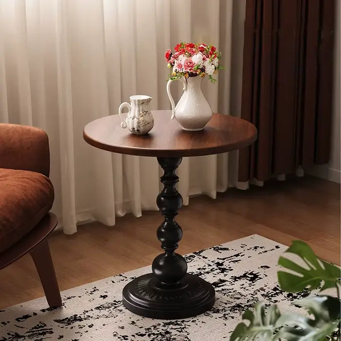 1 petite table d'appoint créative de style rétro pour le salon, table basse, petite table basse rond