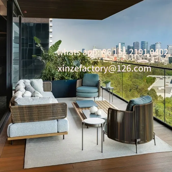 Combinaison de chaise en rotin d'art de loisirs de balcon de jardin en bois massif nordique personna
