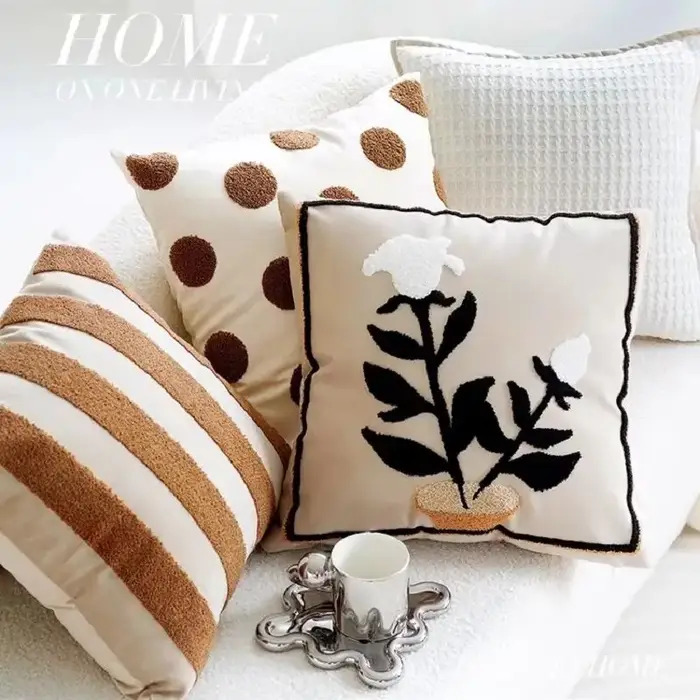 Juste de coussin rétro pour canapé