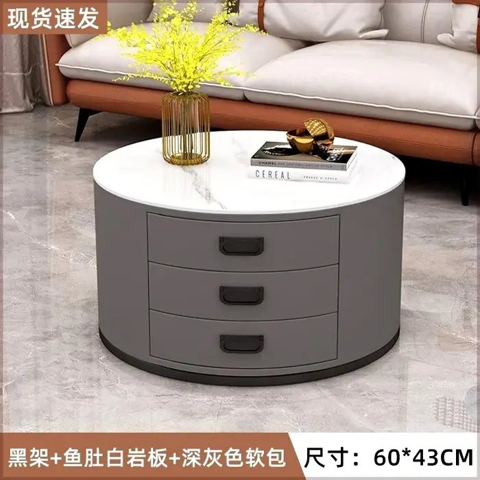 Tables basses rondes modernes avec tiroirs Design Tables basses De beauté Premium meubles De salon n