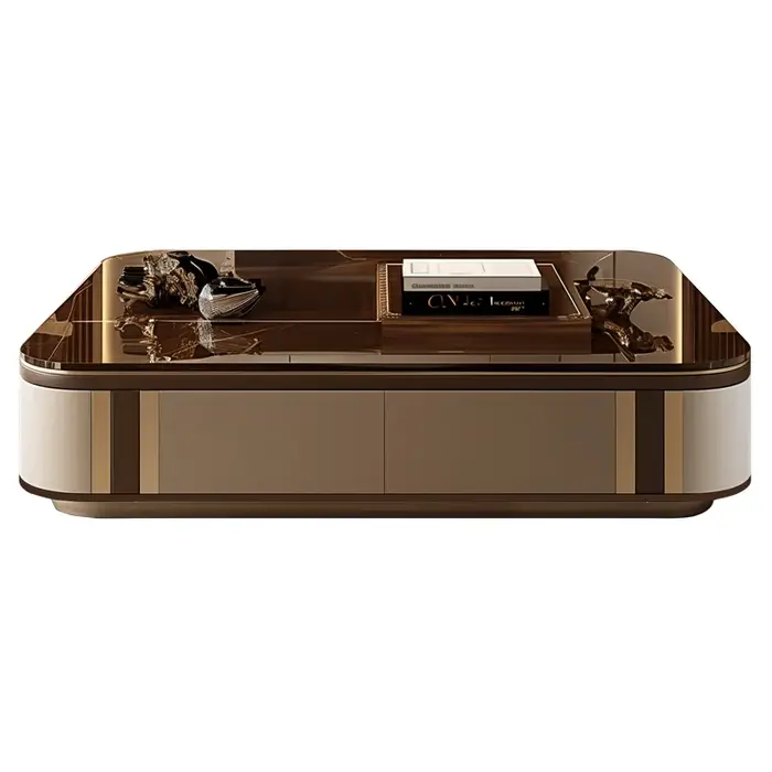 Table basse nordique rustique design dessus en verre