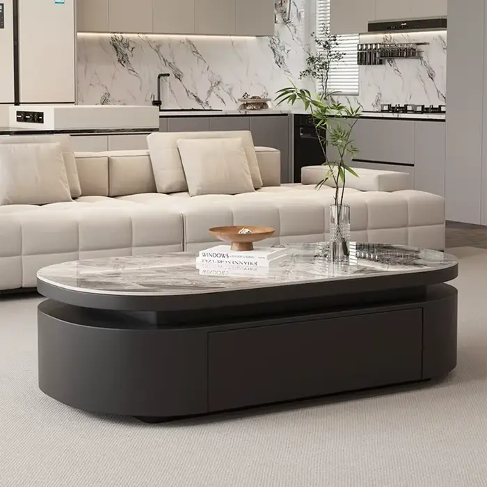 Table basse de luxe avec tiroirs